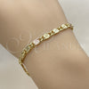 Pulsera Elegante 04.213.0387.08 Oro Laminado, Pulido, Tres Tonos (Grosor 04.2 MM, 8 Pulgadas de Largo)
