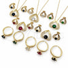 Collar, Dije y Anillo 06.424.0003 Oro Laminado, Diseño de Corazón, con Zirconia Cubica Blanca, Pulido, Tono Dorado
