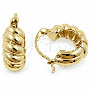 Argolla Pequeña 02.195.0417.16 Oro Laminado, Diseño de Torcido, Pulido, Tono Dorado