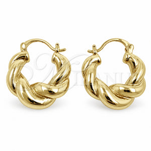 Argolla Pequeña 02.195.0420.20 Oro Laminado, Diseño de Torcido, Pulido, Tono Dorado
