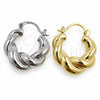 Argolla Pequeña 02.195.0420.1.20 Oro Laminado Blanco, Diseño de Torcido, Pulido, Rodinado