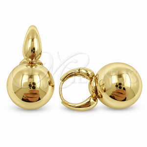 Argolla Pequeña 02.195.0423.16 Oro Laminado, Diseño de Bola y Hueco, Pulido, Tono Dorado