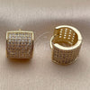 Argolla Huggie 02.195.0439.12 Oro Laminado, con Micro Pave Blanca, Pulido, Tono Dorado