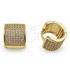 Argolla Huggie 02.195.0439.12 Oro Laminado, con Micro Pave Blanca, Pulido, Tono Dorado