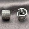 Argolla Huggie 02.195.0439.1.12 Oro Laminado Blanco, con Micro Pave Blanca, Pulido, Rodinado