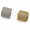 Argolla Huggie 02.195.0439.1.12 Oro Laminado Blanco, con Micro Pave Blanca, Pulido, Rodinado