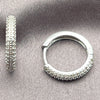 Argolla Huggie 02.195.0440.1.18 Oro Laminado Blanco, con Micro Pave Blanca, Pulido, Rodinado