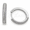 Argolla Huggie 02.195.0440.1.18 Oro Laminado Blanco, con Micro Pave Blanca, Pulido, Rodinado