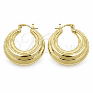 Argolla Mediana 02.195.0453.30 Oro Laminado, Diseño de Hueco, Pulido, Tono Dorado