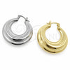 Argolla Mediana 02.195.0453.1.30 Oro Laminado Blanco, Diseño de Hueco, Pulido, Rodinado