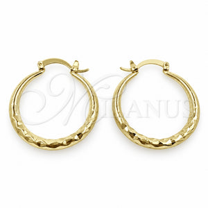 Argolla Mediana 02.170.0087.30 Oro Laminado, Diseño de Hueco, Diamantado, Tono Dorado