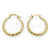 Argolla Mediana 02.170.0087.30 Oro Laminado, Diseño de Hueco, Diamantado, Tono Dorado