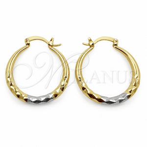 Argolla Mediana 02.170.0087.1.30 Oro Laminado, Diseño de Hueco, Diamantado, Tres Tonos