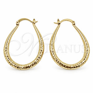 Argolla Mediana 02.170.0630.30 Oro Laminado, Diseño de Hueco, Diamantado, Tono Dorado