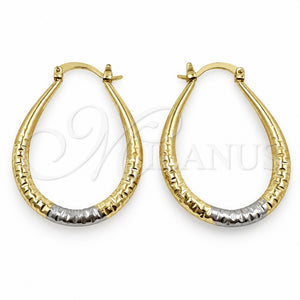 Argolla Mediana 02.170.0630.1.30 Oro Laminado, Diseño de Hueco, Diamantado, Tres Tonos