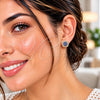 Arete Dormilona 02.344.0250.4 Oro Laminado, Diseño de Cluster, con Zirconia Cubica Zafiro Azul y Micro Pave Blanca, Pulido, Tono Dorado