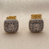 Arete Dormilona 02.344.0082.7 Oro Laminado, Diseño de Cluster, con Zirconia Cubica Blanca, Pulido, Dos Tonos