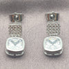Arete Dormilona 02.344.0176.3 Oro Laminado Blanco, con Zirconia Cubica Blanca, Pulido, Rodinado