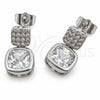 Arete Dormilona 02.344.0176.3 Oro Laminado Blanco, con Zirconia Cubica Blanca, Pulido, Rodinado