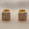 Arete Dormilona 02.344.0252 Oro Laminado, con Zirconia Cubica Blanca, Pulido, Tono Dorado