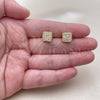 Arete Dormilona 02.344.0253 Oro Laminado, con Zirconia Cubica Blanca, Pulido, Tono Dorado