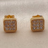 Arete Dormilona 02.344.0253 Oro Laminado, con Zirconia Cubica Blanca, Pulido, Tono Dorado