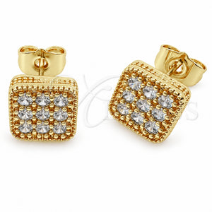 Arete Dormilona 02.344.0253 Oro Laminado, con Zirconia Cubica Blanca, Pulido, Tono Dorado