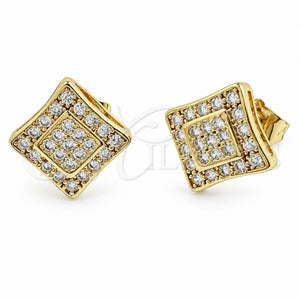 Arete Dormilona 02.344.0254 Oro Laminado, con Zirconia Cubica Blanca, Pulido, Tono Dorado