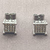 Arete Dormilona 02.342.0042.1 Oro Laminado Blanco, con Micro Pave Blanca, Pulido, Rodinado