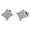 Arete Dormilona 02.344.0256 Oro Laminado Blanco, con Zirconia Cubica Blanca, Pulido, Rodinado