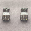 Arete Dormilona 02.344.0257 Oro Laminado Blanco, con Zirconia Cubica Blanca, Pulido, Rodinado