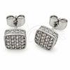 Arete Dormilona 02.344.0257 Oro Laminado Blanco, con Zirconia Cubica Blanca, Pulido, Rodinado