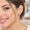 Arete Dormilona 02.344.0180.5 Oro Laminado Blanco, Diseño de Mariposa y Baguette, con Zirconia Cubica Blanca, Pulido, Rodinado