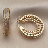 Argolla Pequeña 02.474.0001.25 Oro Laminado, con Micro Pave Blanca, Pulido, Tono Dorado