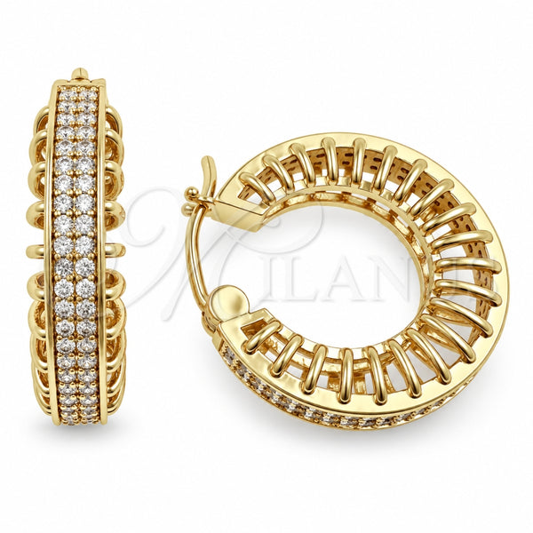 Argolla Pequeña 02.474.0001.25 Oro Laminado, con Micro Pave Blanca, Pulido, Tono Dorado