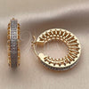 Argolla Pequeña 02.474.0001.1.25 Oro Laminado, con Micro Pave Blanca, Pulido, Dos Tonos