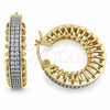 Argolla Pequeña 02.474.0001.1.25 Oro Laminado, con Micro Pave Blanca, Pulido, Dos Tonos