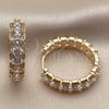 Argolla Huggie 02.474.0002.25 Oro Laminado, Diseño de Cluster, con Zirconia Cubica Blanca y Micro Pave Blanca, Pulido, Tono Dorado