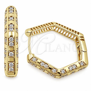 Argolla Huggie 02.474.0003.30 Oro Laminado, con Zirconia Cubica Blanca, Pulido, Tono Dorado