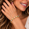Pulsera Elegante 04.213.0391.07 Oro Laminado, Diamantado, Tres Tonos (Grosor 04.2 MM, 8 Pulgadas de Largo)