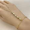 Pulsera Elegante 03.60.0193.07 Oro Laminado, Diseño de Gota y Rolo, con Zirconia Cubica Blanca, Pulido, Tono Dorado (Grosor 02 MM, 7 Pulgadas de Largo)