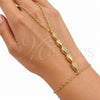 Pulsera Elegante 03.60.0193.07 Oro Laminado, Diseño de Gota y Rolo, con Zirconia Cubica Blanca, Pulido, Tono Dorado (Grosor 02 MM, 7 Pulgadas de Largo)