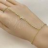 Pulsera Elegante 03.60.0206.07 Oro Laminado, Diseño de Mariposa y Bola, con Micro Pave Blanca, Pulido, Tono Dorado (Grosor 01.5 MM, 8 Pulgadas de Largo)