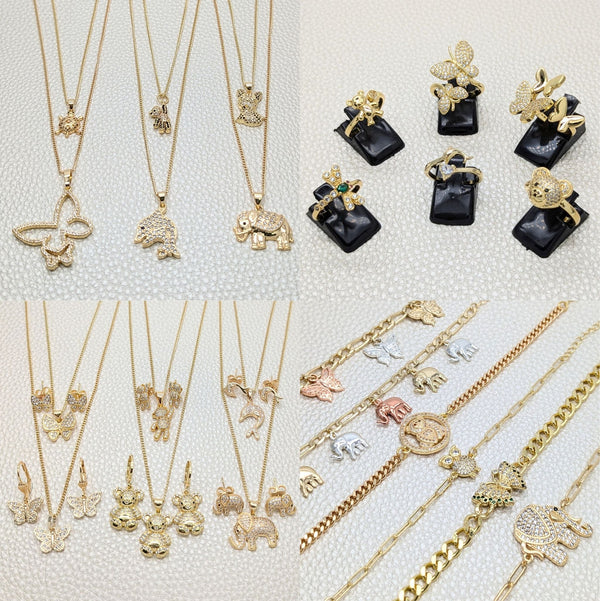 Kit Surtido de 24 Piezas de Animales de Oro Laminado al por mayor — SKU 157065
