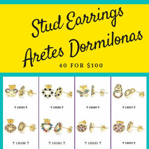 Kit Surtido de 40 Aretes de Botón al por mayor — SKU 132095