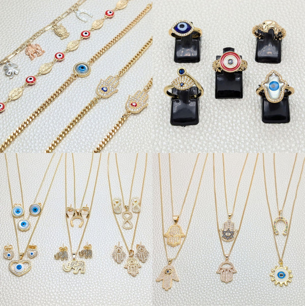 Kit Surtido de 24 Piezas de la Suerte de Oro Laminado al por mayor — SKU 157080