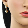 Arete Colgante 02.195.0363 Oro Laminado, Diseño de Bola, Pulido, Dorado