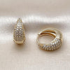 Argolla Huggie 02.283.0267.18 Oro Laminado, con Zirconia Cubica Blanca, Pulido, Dorado