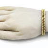 Pulsera Básica 03.435.0004.09 Acero Inoxidable, Diseño de Miami Cubana, Pulido, Dorado