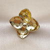 Anillo Elegante 01.213.0068 Oro Laminado, Diseño de Flor, Diamantado, Dorado